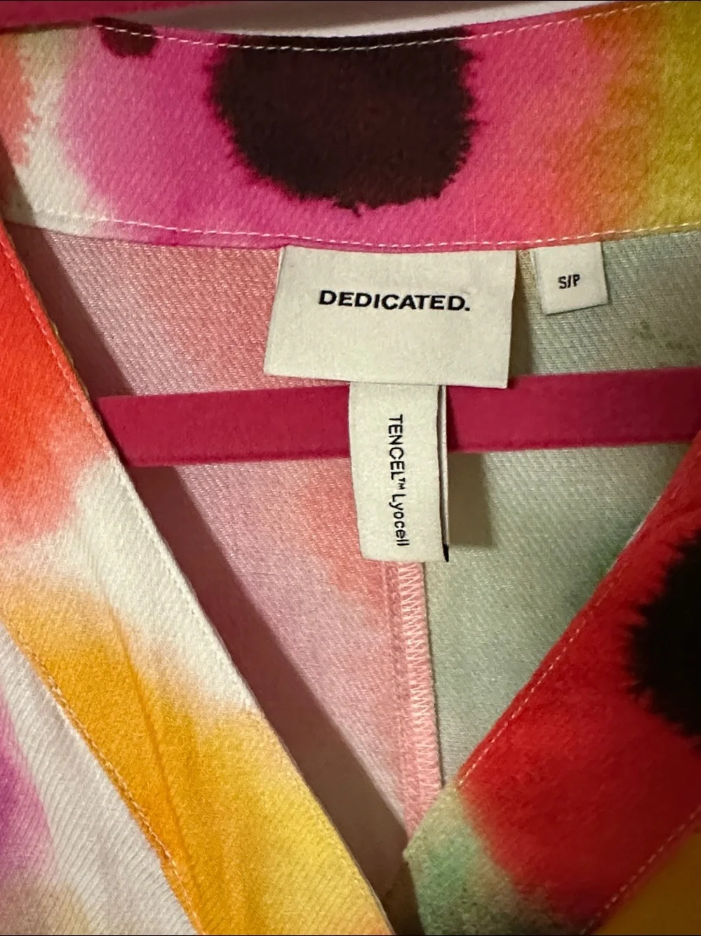Vibrant Watercolor Midi Dress with Tie Waist - Multicolor - Picture 6 of 7